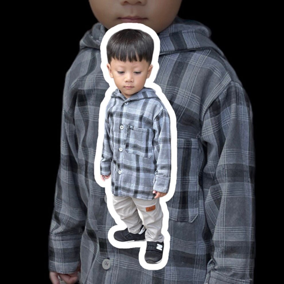 HOODIE KEMEJA FLANNEL KANCING ANAK  USIA 8-12 TAHUN KATUN IMPORT