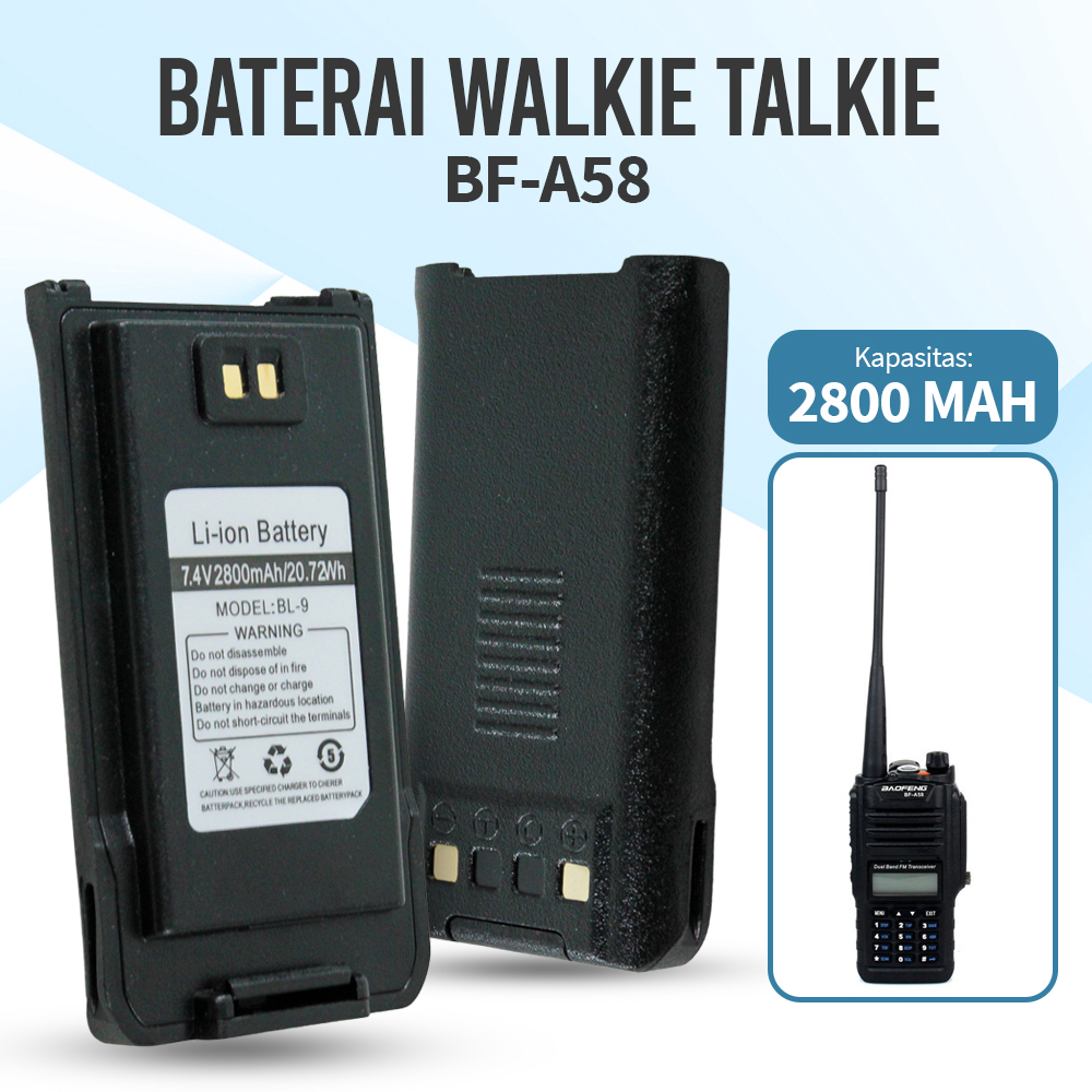 Baterai Walkie Talkie BF-A58 2800 mAh - BL-9 - Black