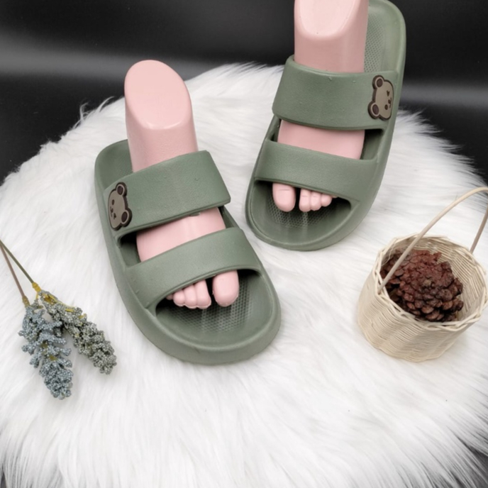 Sandal Slop Dewasa Motif BEAR Sandal Selop Kekinian Empuk Nyaman Sandal Rumah Terbaru 9012-1