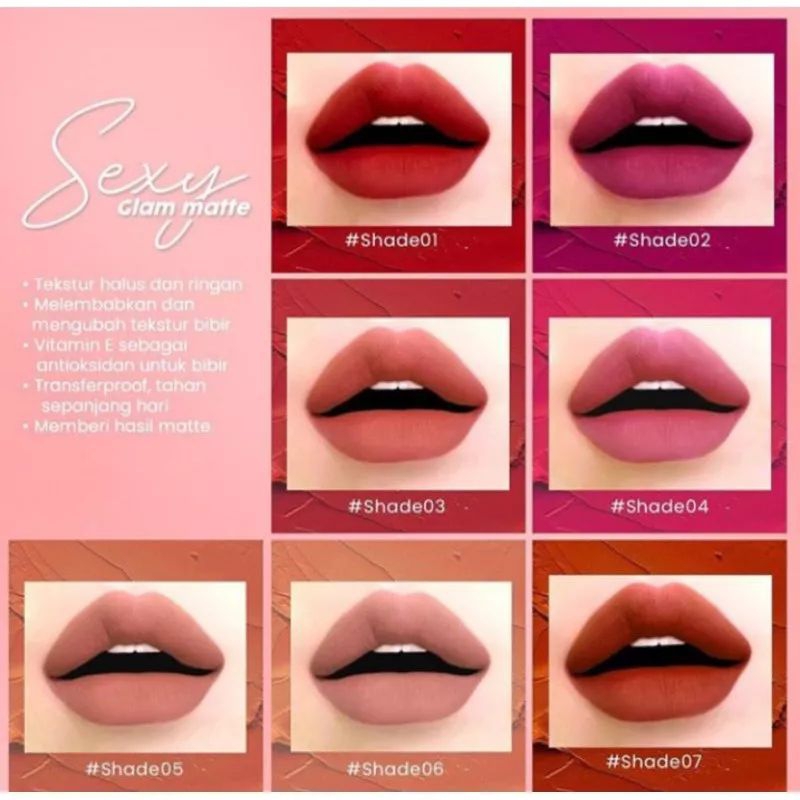 MS GLOW SEXY GLAM MATTE lipstik ms glow
