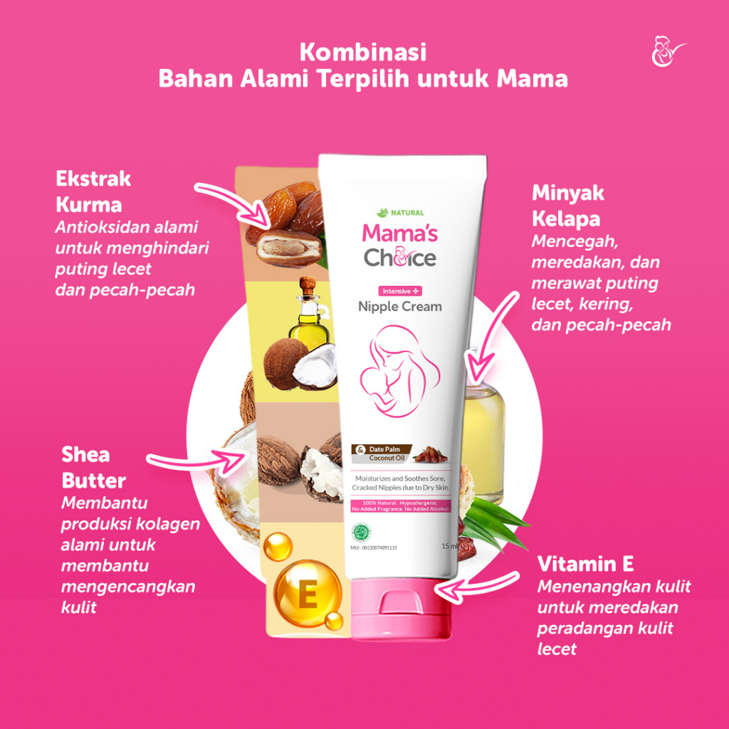 Obat Krim Puting Lecet - Intensive Nipple Cream Mama's Choice (Krim Puting Lecet Halal &amp; Food Grade - Aman untuk Bayi - Terdaftar BPOM)