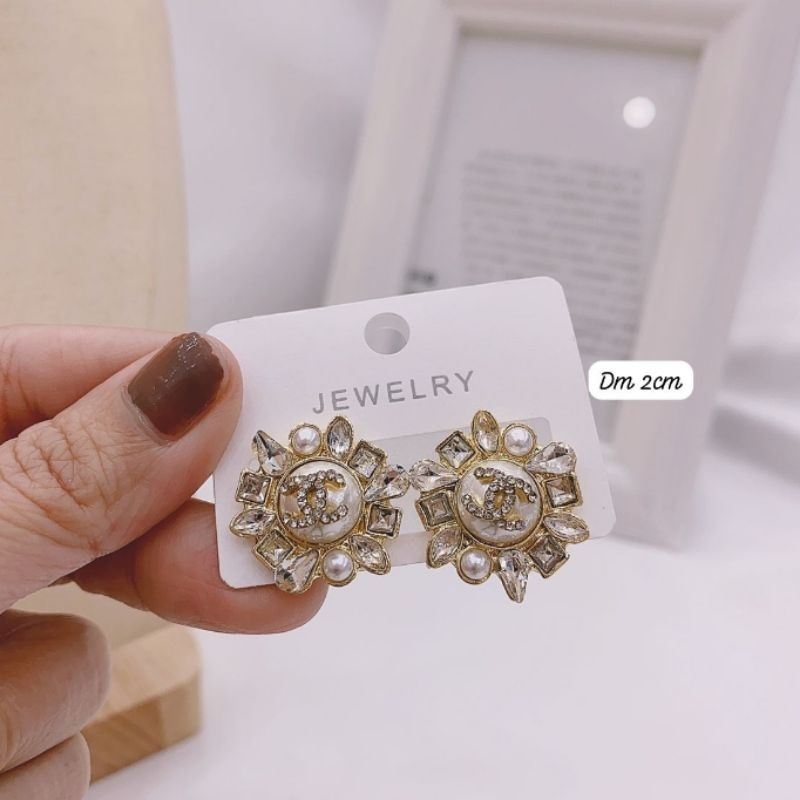 Anting Silver925 perak Motif D1or Platgold Premium Quality Anti karat anti alergi Starling silver Ts105