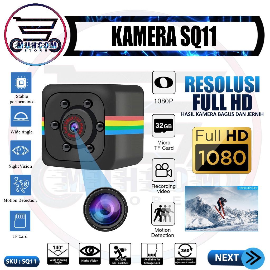 Kamera Mini SQ11 FULL HD 1080P Camcorder Perekam Vidio Audio Take Poto Camera Action Sport Camera Ak