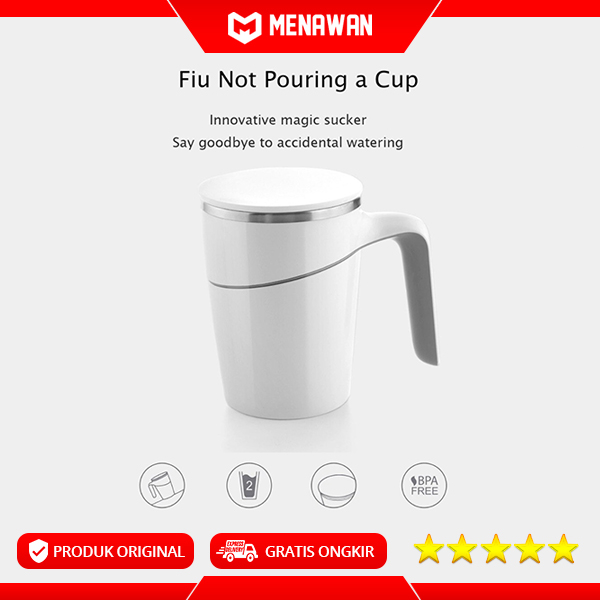 Youpin Fiu Grace Suction Cup Non Slip Stainless Steel Food Grade Mug Gelas Cangkir Kopi Unik Anti Tumpah Original