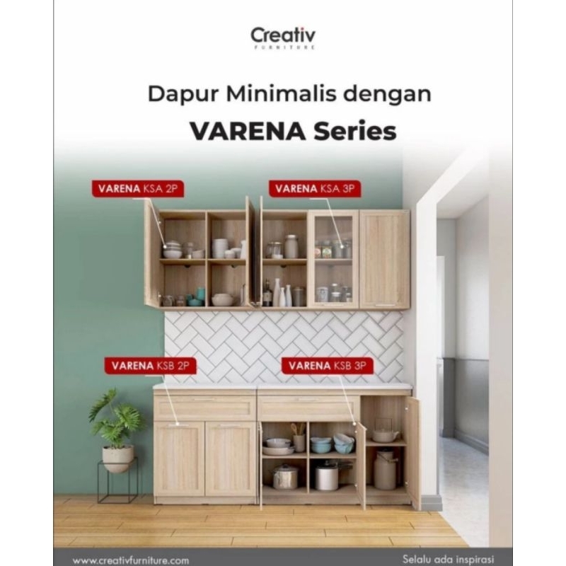 LEMARI DAPUR LEMARI GANTUNG RAK PIRING RAK DAPUR KITCHEN SET RAK SERBAGUNA RAK MINIMALIS LEMARI PENYIMPANAN KABINET LEMARI SERBAGUNA VAREN SERIES CREATIV