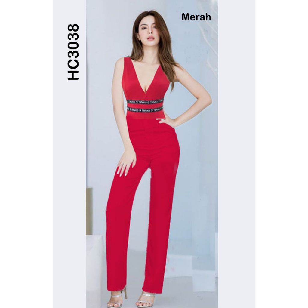 HC3038 Jumpsuit Celana Panjang Scuba Stretch / Jumpsuit Scuba / Jumpsuit Wanita / Jumpsuit Panjang / One Set Celana Panjang / Celana Wanita