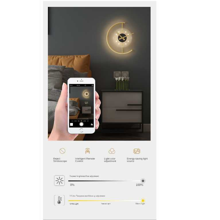 Lampu Dinding Jam LED Modern Indoor Desain Gaya Nordic Fitur Canggih Lampu Hias Rumah Cahaya Minimalis Berkualitas