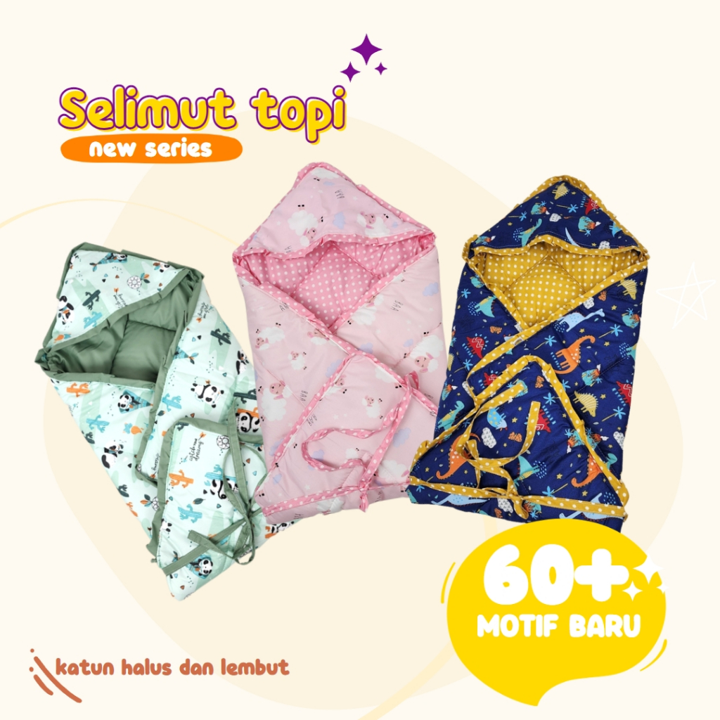 Selimut topi bayi baby blanket bonus tas mika kado lahiran terbaik