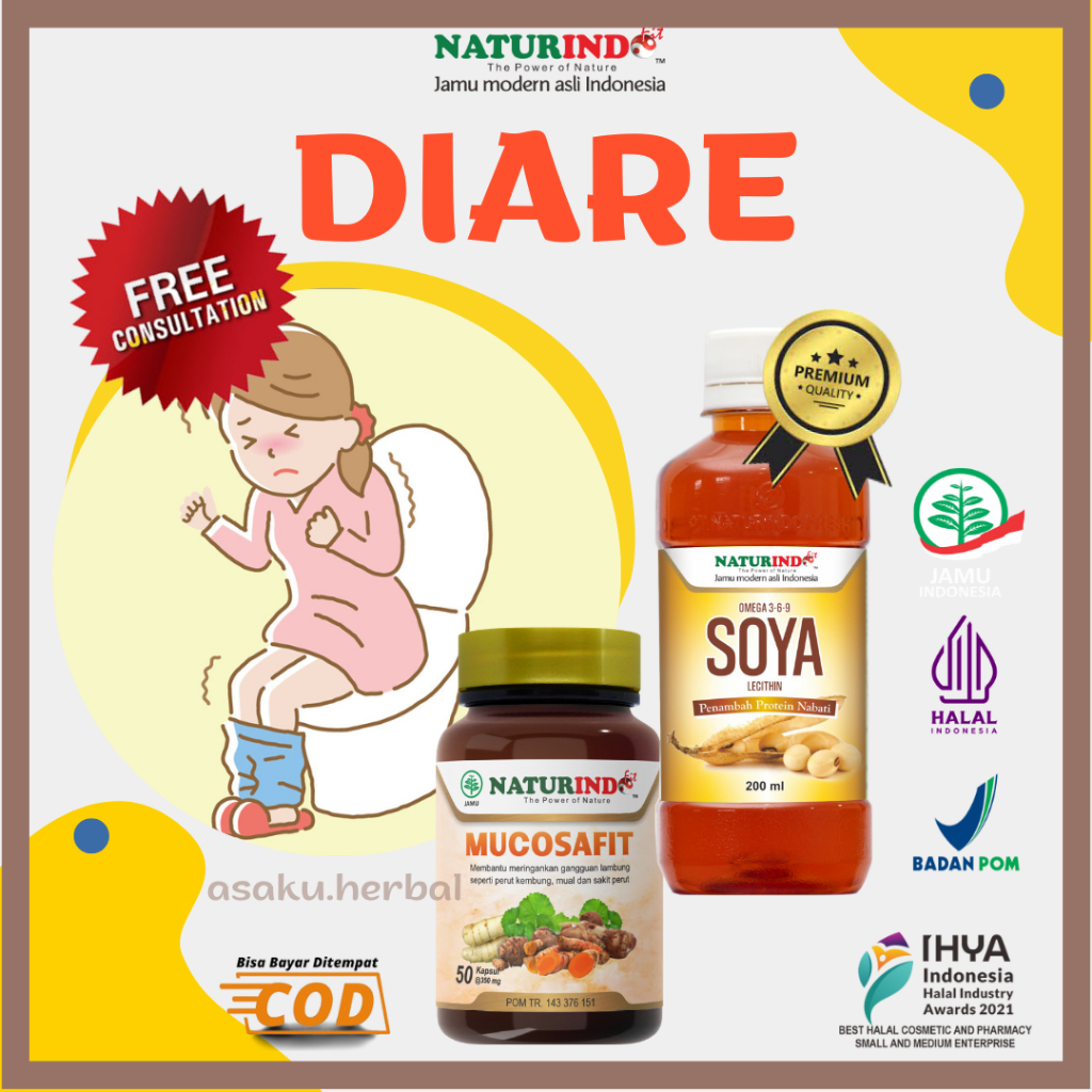 Obat Diare Mual Kembung Sakit Perut Obat Mencret Mucosafit Dan Omega Soya Lecithin Herbal Naturindo