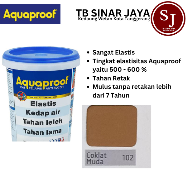 Cat Aquaproof Cat Pelapis Anti Bocor Kemasan 4kg - 102 Coklat Muda