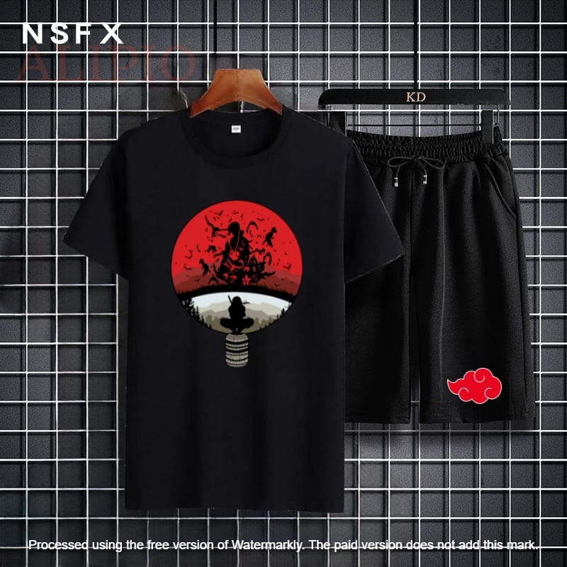 Setelan Kaos Distro Celana Pendek Cwok Itachi Terbaru Alipio