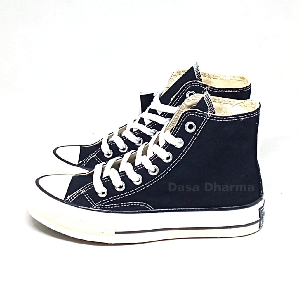 Sepatu Konvers High Cut 70s Hitam Putih Glosy Import Vietnam