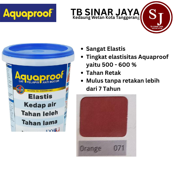 Cat Aquaproof Cat Pelapis Anti Bocor Kemasan 4kg - 071 Orange