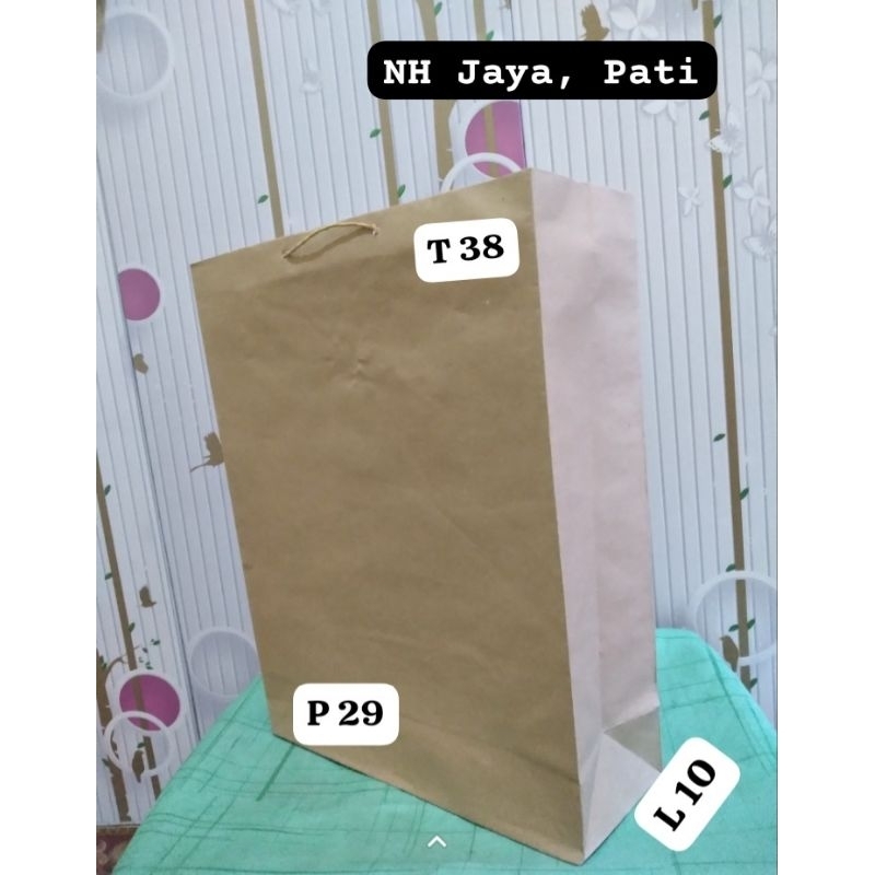 

Paperbag coklat Jumbo, Besar, 29x10x38| Tas Kertas Jumbo polos