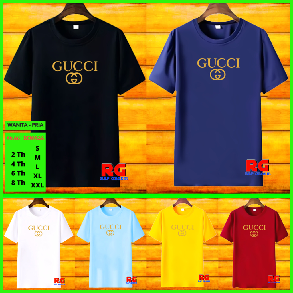 Baju Kaos Gucci - Baju Kaos Wanita Pria - Baju Atasan Wanita Terbaru - Kaos Distro Pria Cowok - T-sh