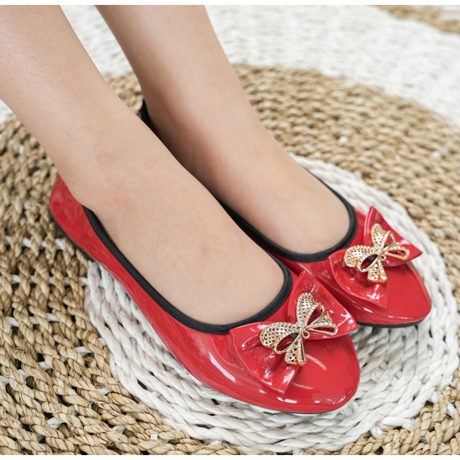 Flatshoes Ribbon Golden - Flasthoes Wanita 5430 (36-42)