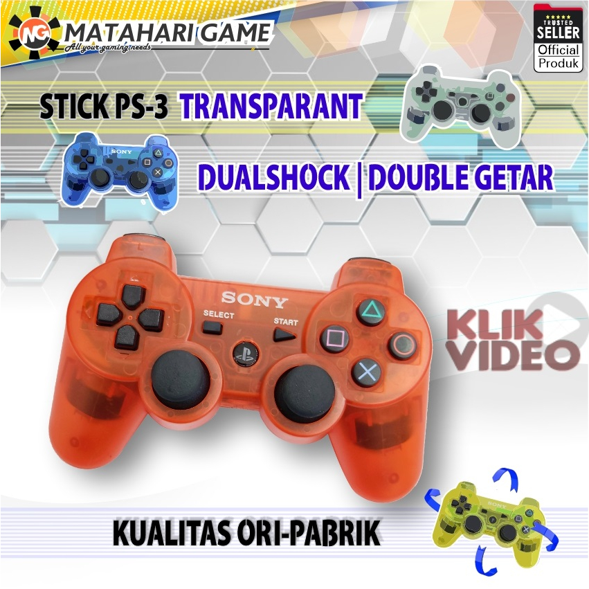 Stik Stick PS3 PlayStation 3 Transparant Merah Dualshock Wireless