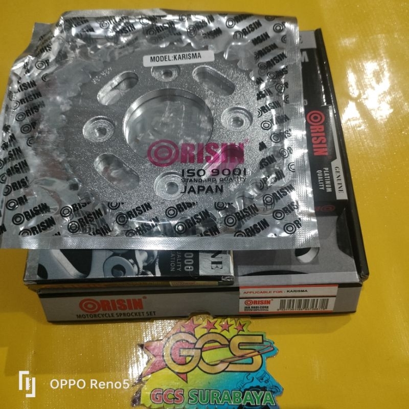 gear set,gir paket,rantai gir paket full set karisma,karisma 125,Supra x 125 karbu baja platinum kua