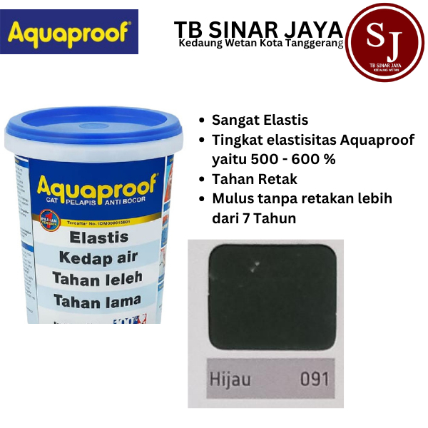 Aquaproof Cat Pelapis Anti Bocor Kemasan 20kg - 091 Hijau