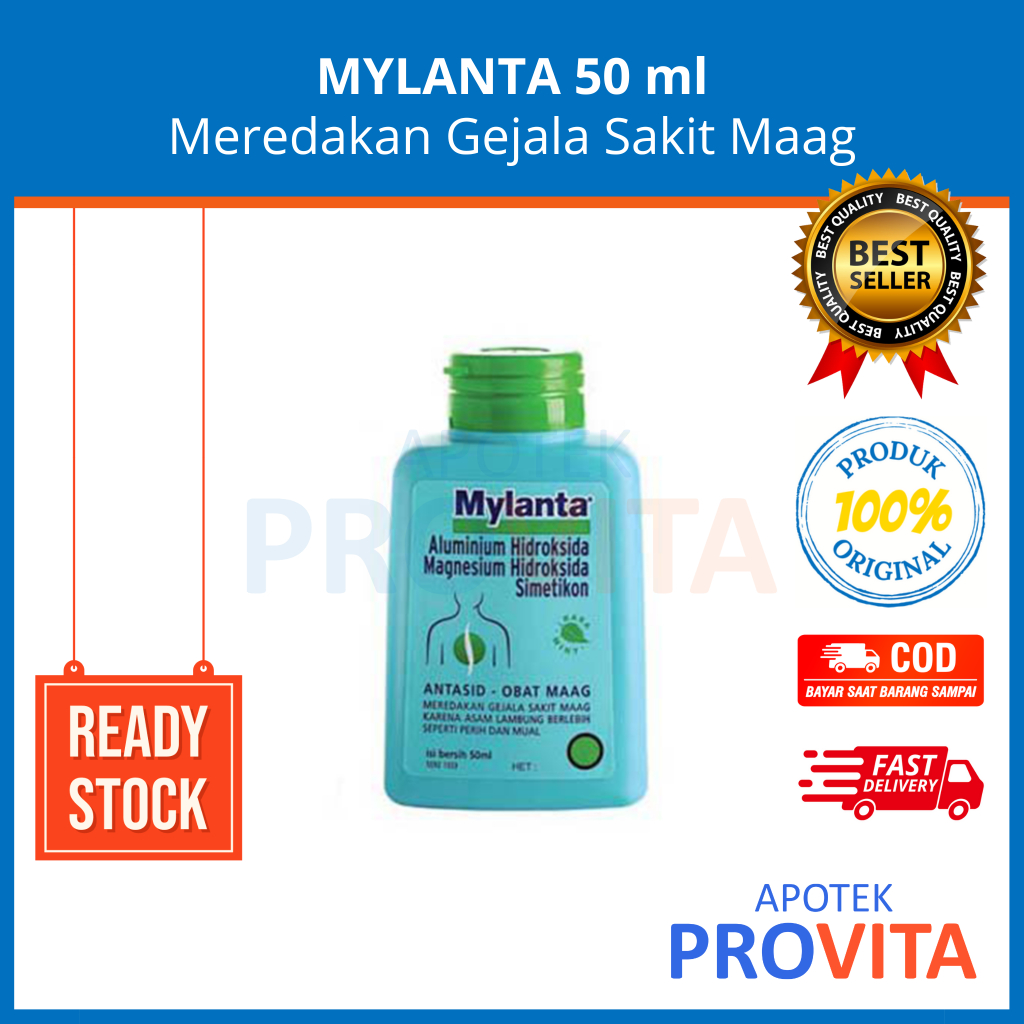 MYLANTA SYRUP 50 ml - Antasid, Obat Sakit Maag, Kembung, Asam Lambung, Milanta Sirup