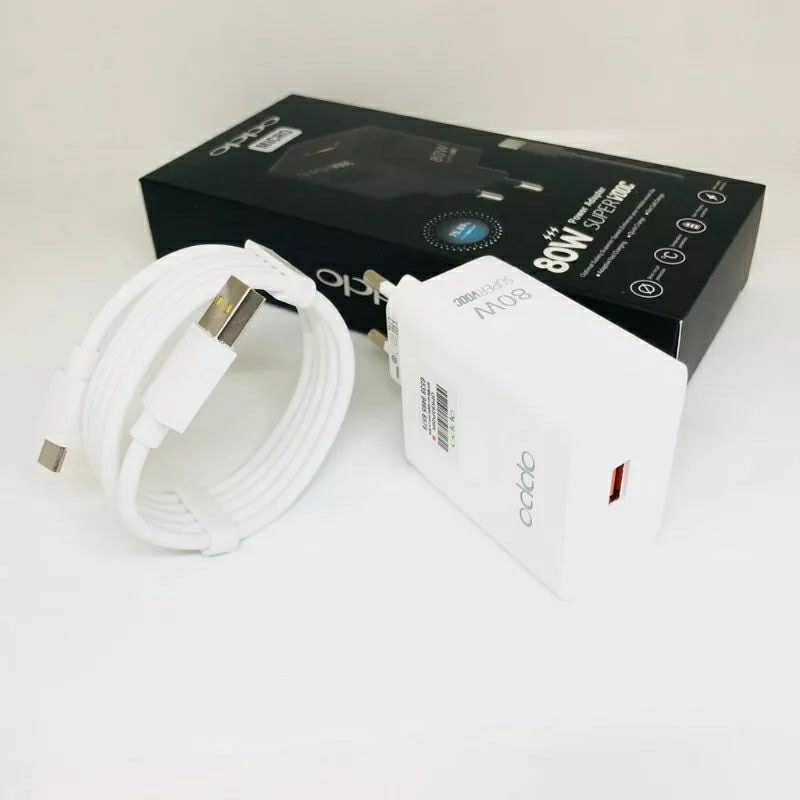 New Charger 100%Ori OPPO 80W Super VOOC Fast Charging Sport Untuk semua hp Type C Micro