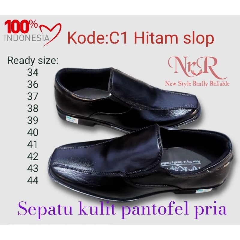 SEPATU PANTOFEL KULIT ANAK LAKI LAKI SEKOLAH DAN PONDOK/SEPATU KULIT FANTOFEL PRIA HITAM/SEPATU FORMAL ANAK REMAJA DAN DEWASA UKURAN 33 34 35 36 37 38 39 40 41 42 43 44