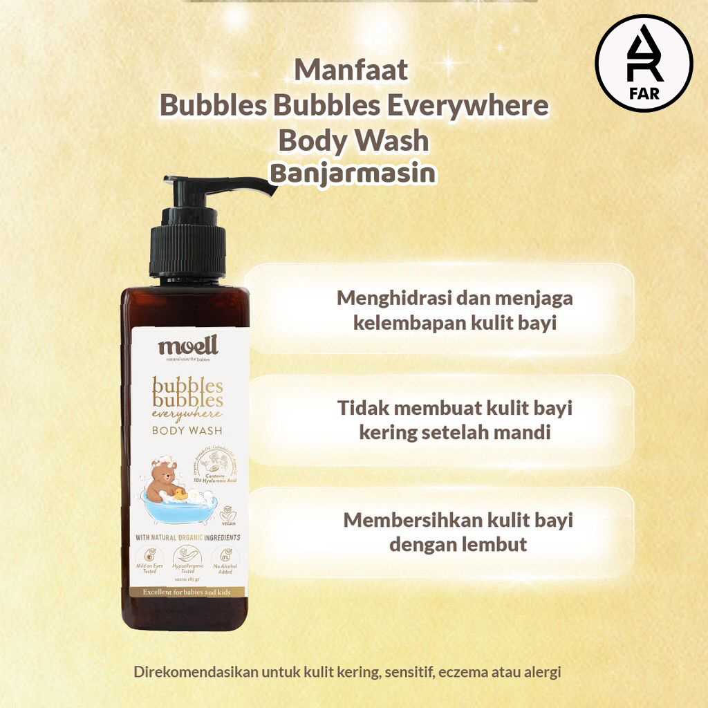Moell Bubbles Everywhere Body Wash 185gr/ Sabun bayi / Sabun natural organik / Safe for sensitive skin
