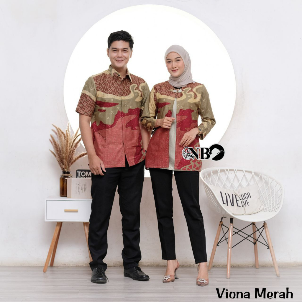 Batik Couple Modern Atasan Blouse Batik Kerja Kantor Wanita Seragam Batik M L XL XXL