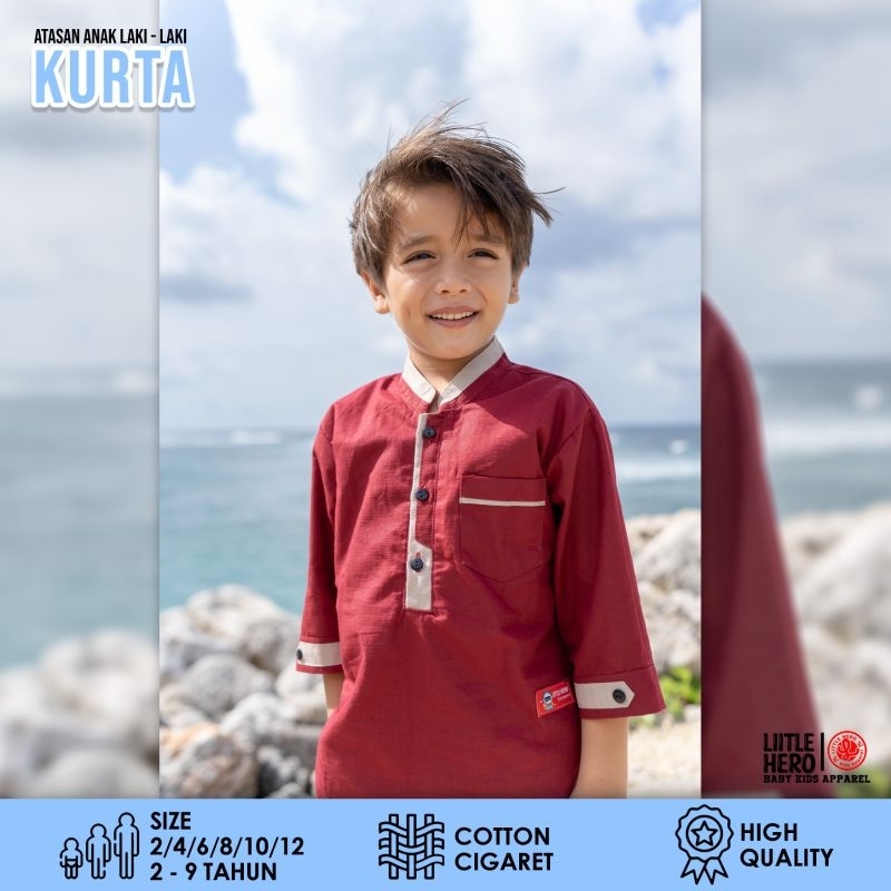 (2-9Tahun) Baju Koko Kurta Anak Laki Laki Cowok Little Hero Usia 2 - 9 Tahun