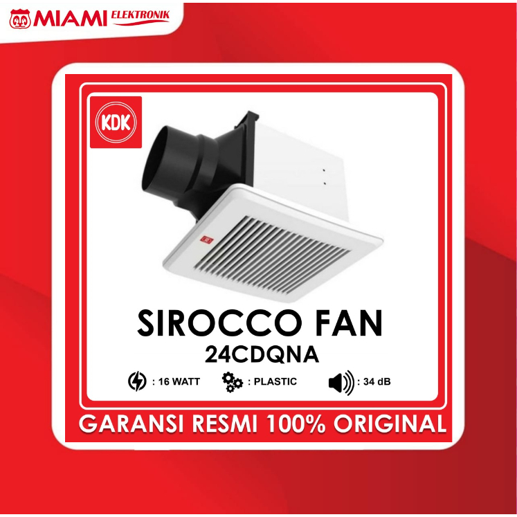 KDK 24CDQNA – Ceiling Exhaust Sirrocco 6 inch Pipa
