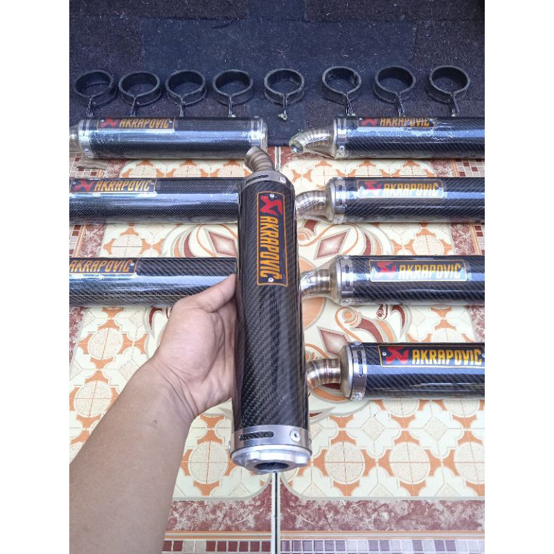 knalpot original Akrapovic Ninja 150 FizR satria 2tak Rxking 125Z