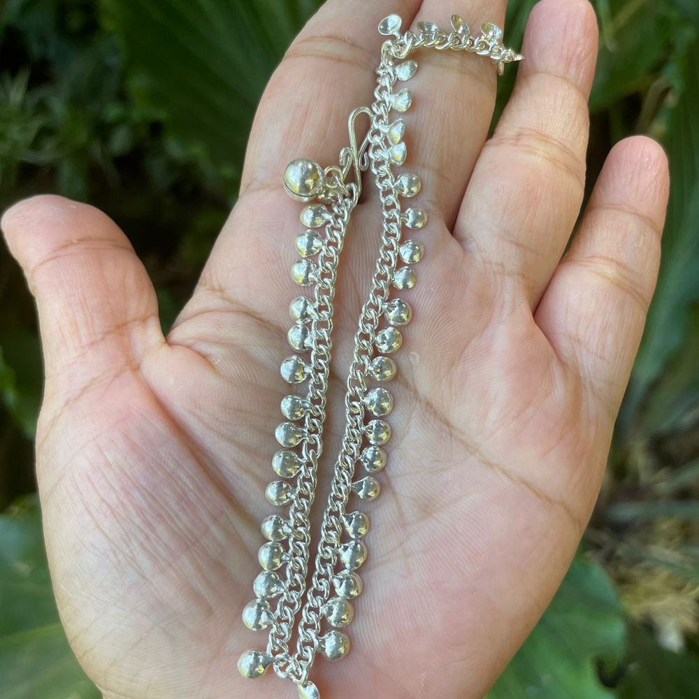Gelang Kaki Anklet Bracelet Perak Silver Bali India 925 Bunyi Bel Wanita Elegan Custom