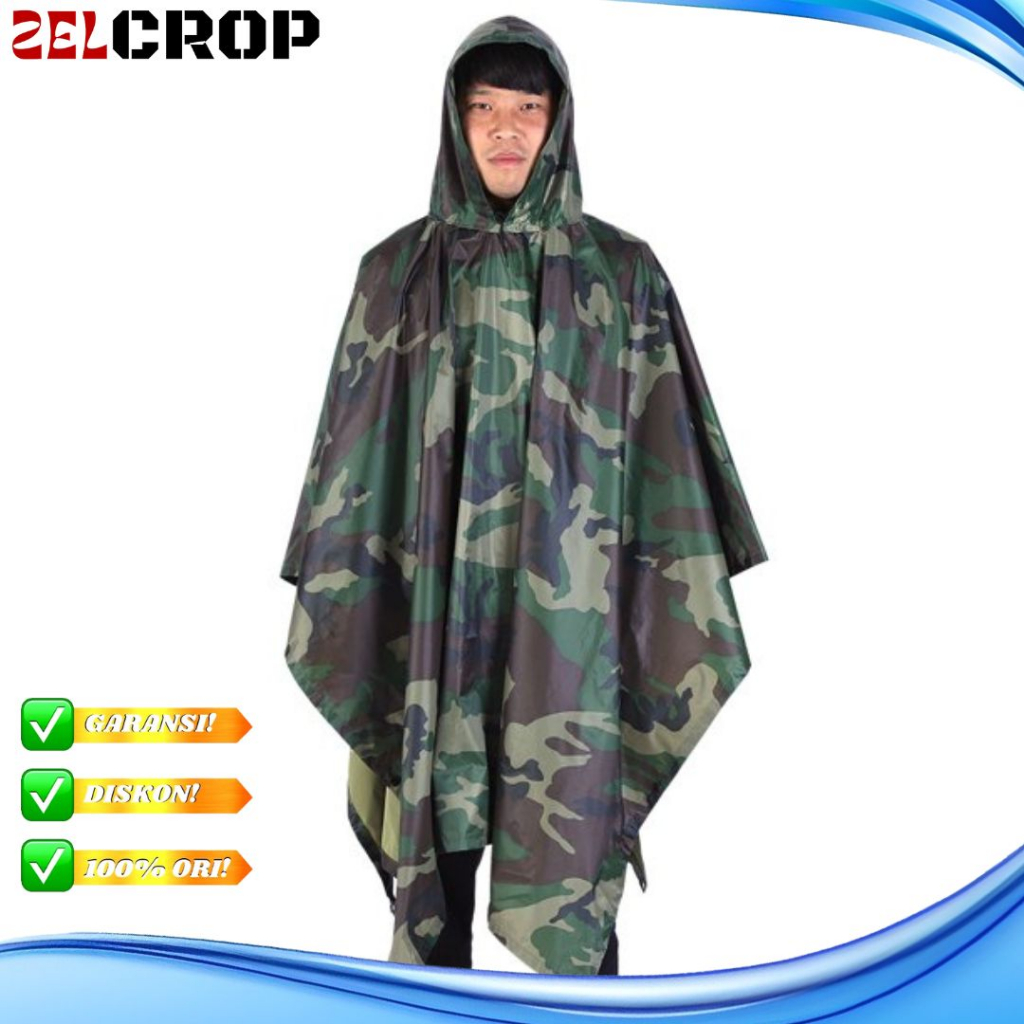 Jas Hujan Dewasa Ponco Tebal Aesthetic Mantel Pinguin Kelelawar Original Motif Loreng Army Tni Keren