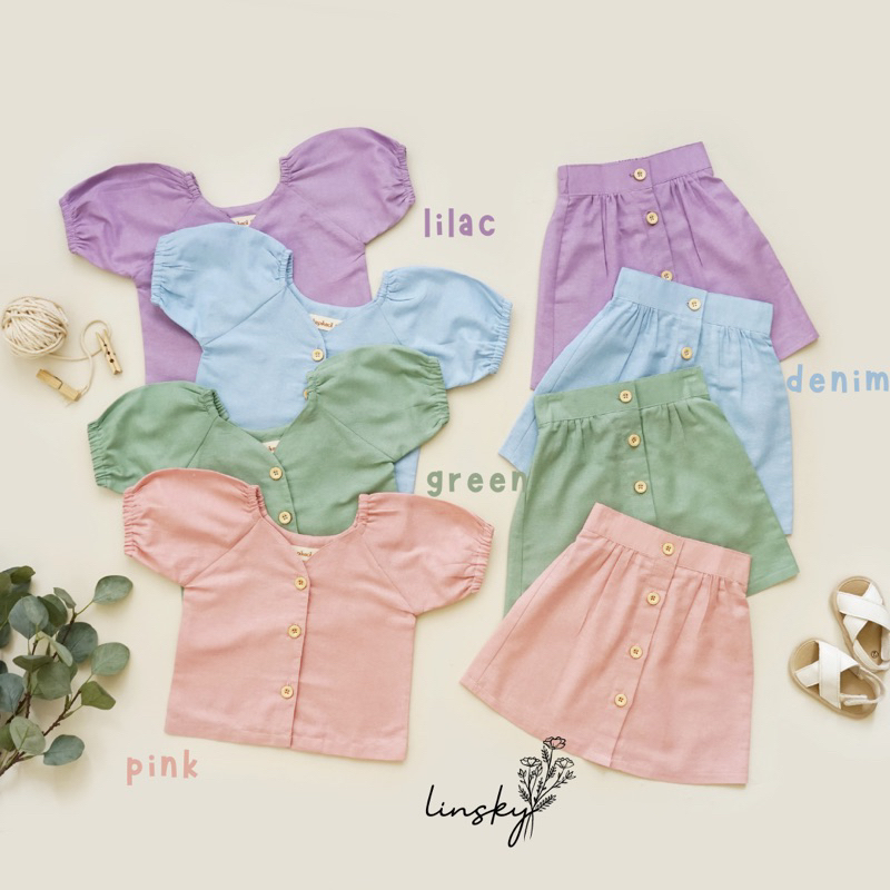 LINSKY BABY - Lova Skirt Set Setelan Anak Perempuan Korean Looks