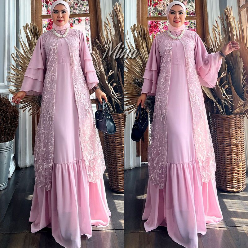 NEW PRODUK//GAMIS MINA (2 IN 1)//INNER+OUTER (JUMBO LD 120CM)//SERAGAMAN KELUARGA//BAJU PESTA LAMARAN//BAJU KEBARAN//KEBAYA WISUDA//BAJU KONDANGAN//KEBAYA MODERN//KEBAYA ORIGINAL//MAXI DRESS//GAMIS PESTA//GAMIS KAJOL//ORIGINAL By Mirajaya Kebaya