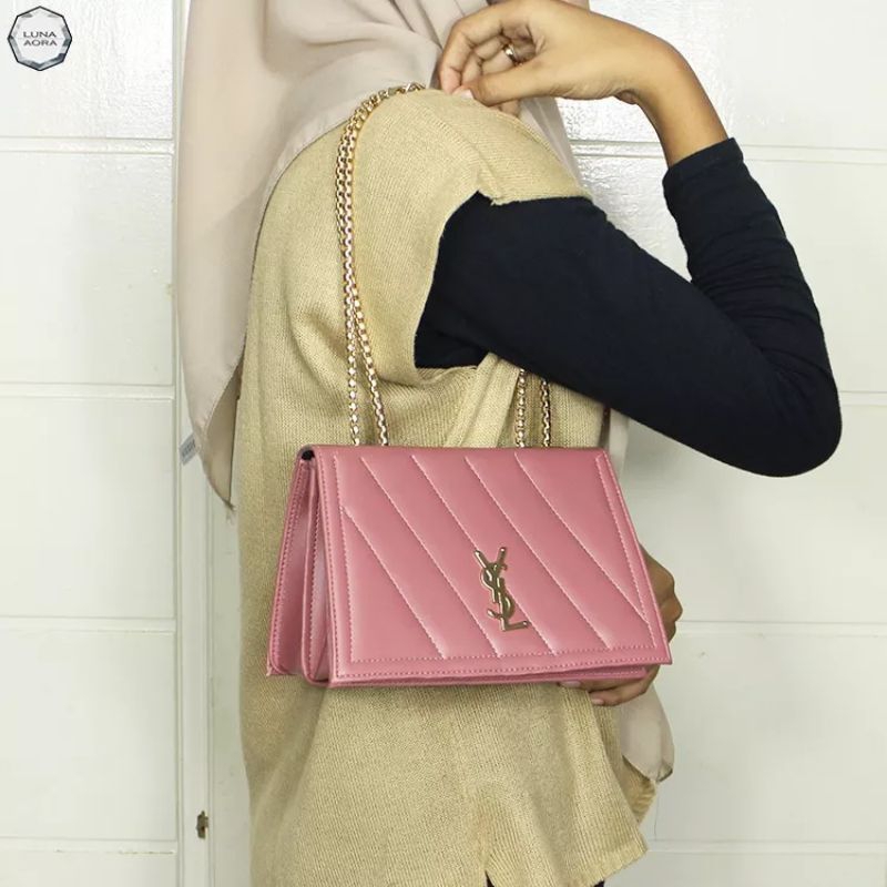 Luna Aura Tas Selempang Wanita Bordir Rantai Ulir / Tas Selempang Termurah