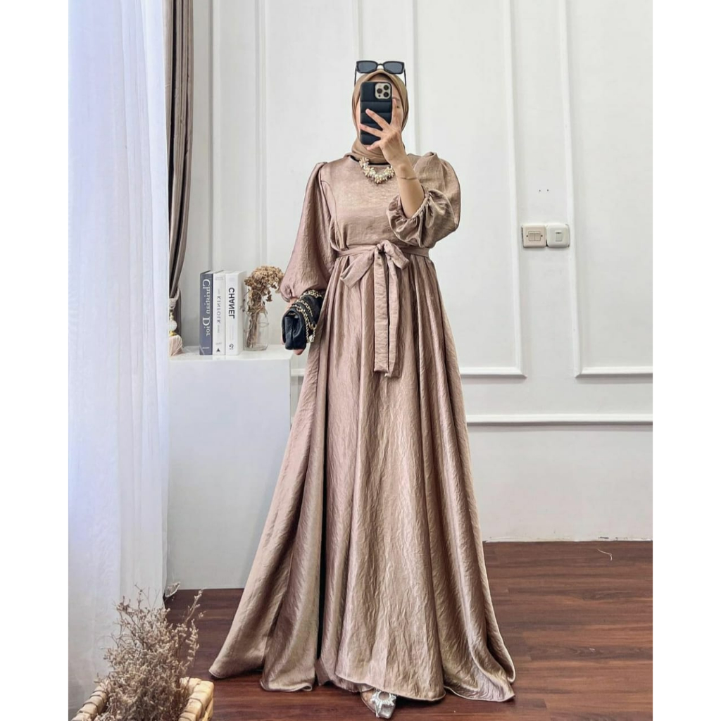 UNAYA DRESS BAHAN SANTORINI SILK (READY STOCK), DRESS KONDANGAN, DRESS MEWAH, PREMIUM DRESS, DRESS WANITA, DRESS TERBARU 2022, DRESS MURAH, DRESS WANITA TERBARU 2023
