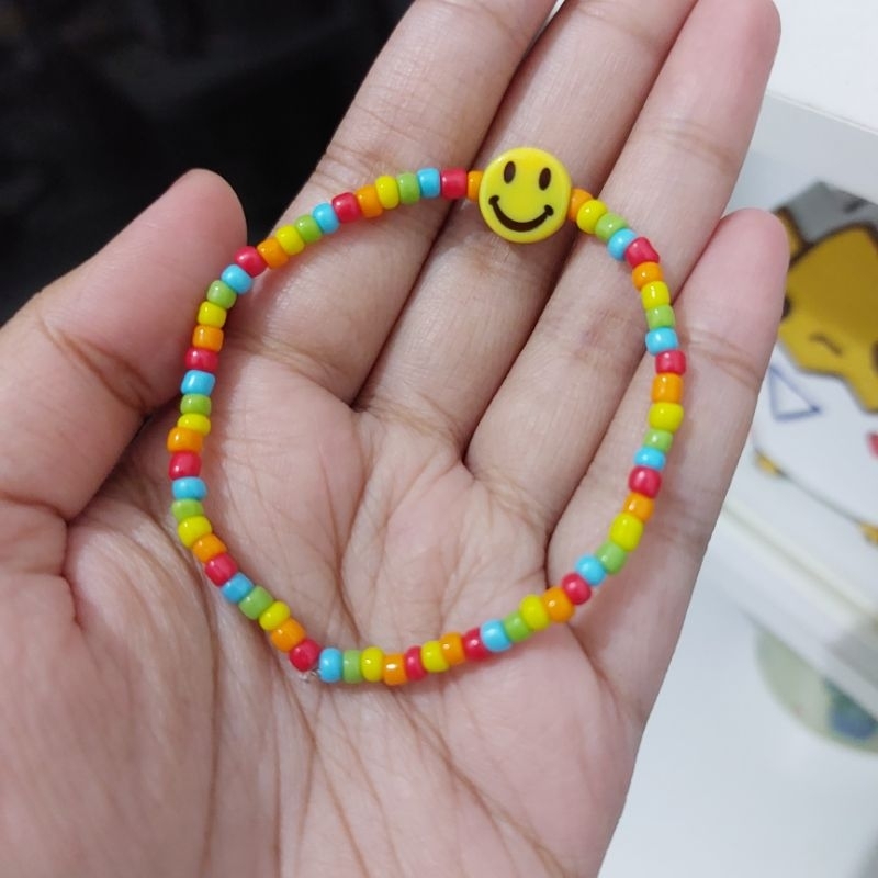 gelang manik | gelang manik smile | bracelet beads | beads bracelet | gelang korea | gelang lucu