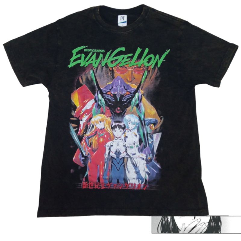 Neon Genesis Evangelion Anime Vintage Wash T-shirt/Kaos Anime Neon Genesis Evangelion Vintage Wash U