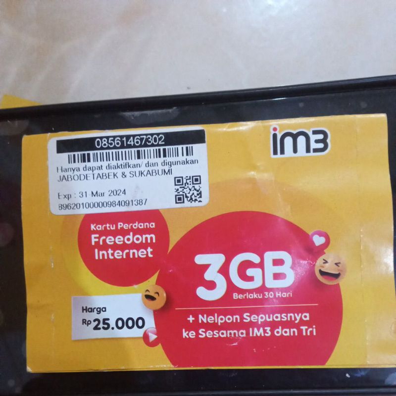 Perdana freedom internet indosat 3 gb full