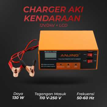 ANJING Charger Carger Cas Caaan Aki Mobil Motor 130W 12V/24V + LCD - AJ-618G