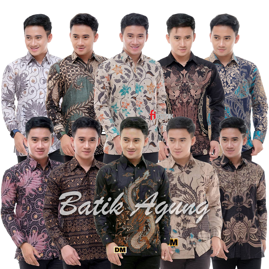 Baju Batik Pria Modern Kekinian / Kemeja Lengan Panjang Keren Premium / Atasan Batik Pria Original