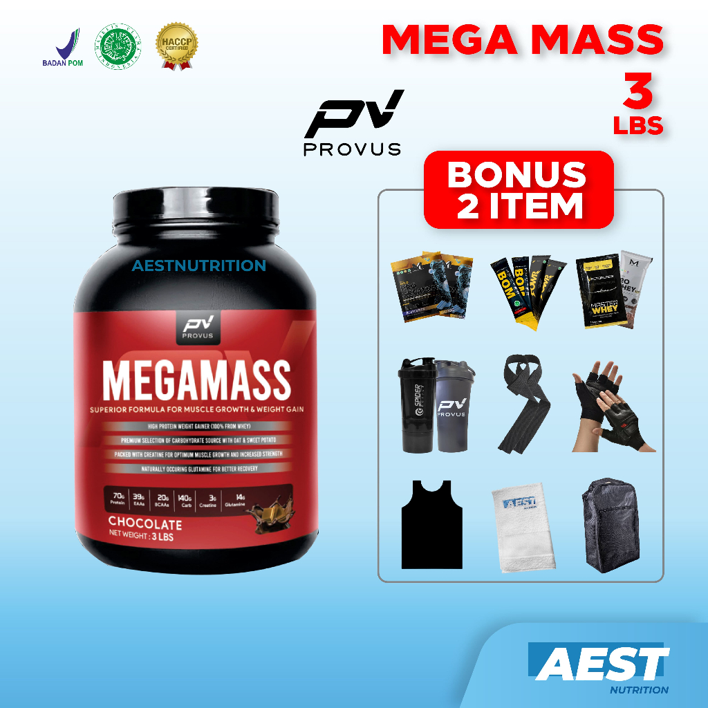 Provus Mega Mass 3 lbs Susu Gainer Penambah Berat Badan Megamass