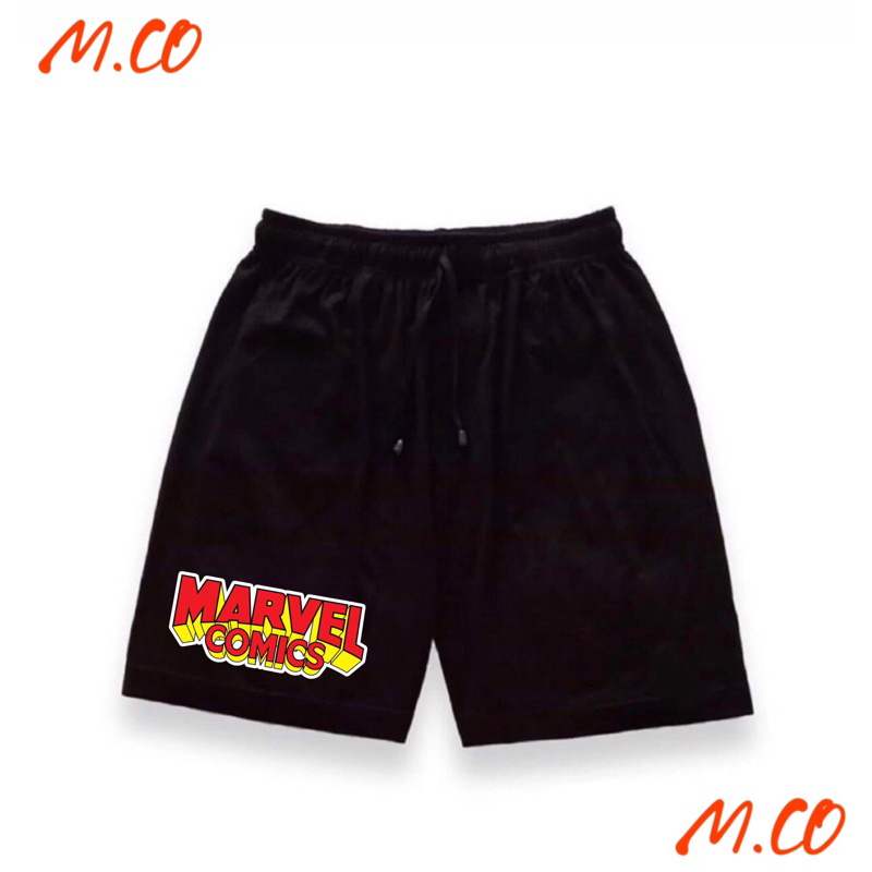CELANA PENDEK HITAM MARVEL COMICS | SHORTPANTS HITAM MARVEL COMICS | BOXER HITAM PRIA MARVEL COMICS