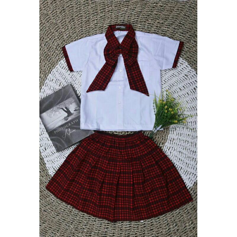 Setelan Seragam anak TK / SD, Model Korea / Korean style/seragam khas kotak-kotak