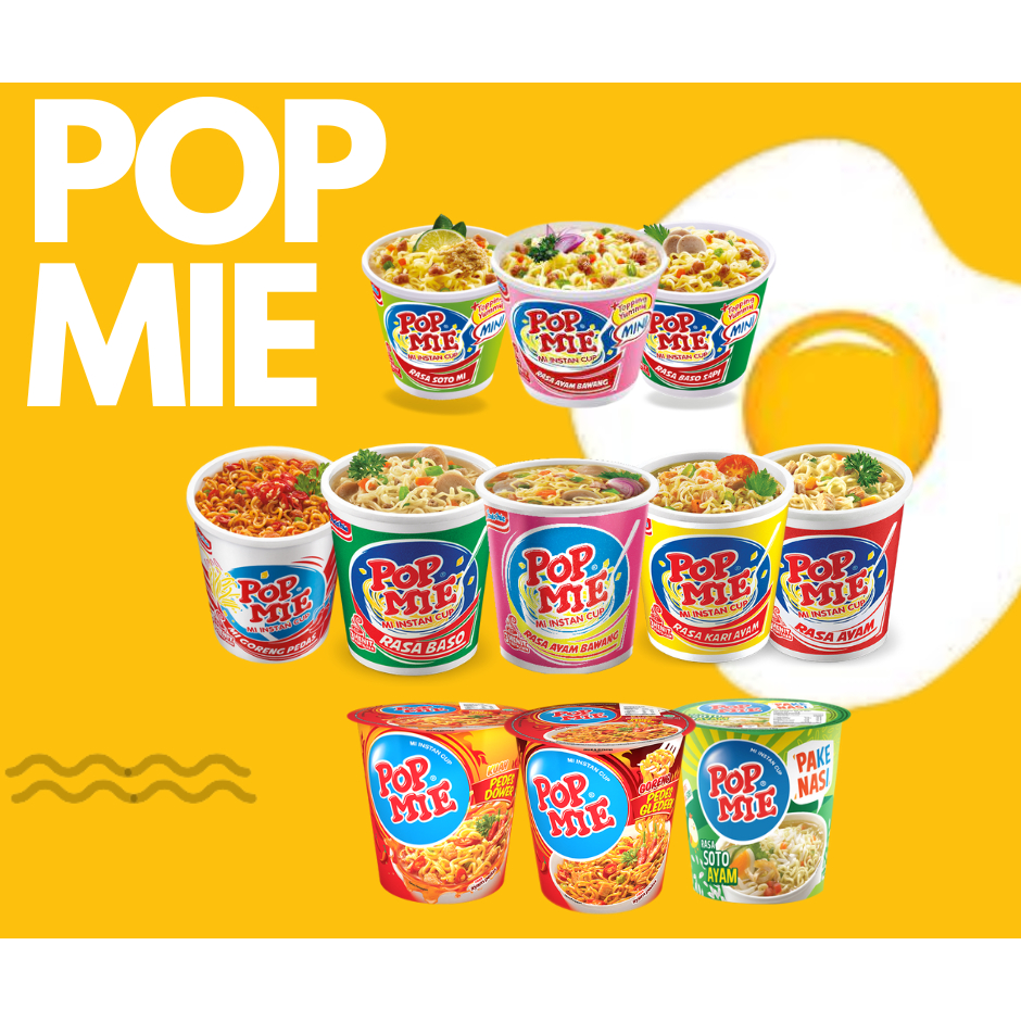 

POP MIE ALL VARIANT GORENG KUAH AYAM BAWANG SOTO BASO GORENG PEDAS DOWER GLEDEK MINI KARI