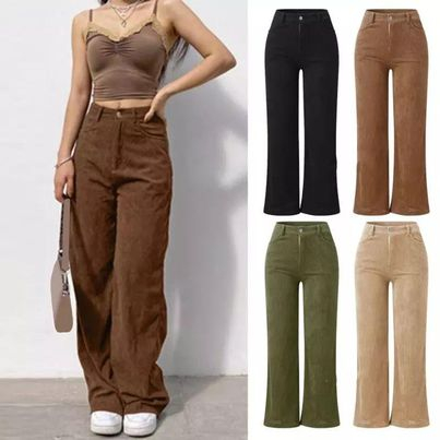 Celana Penjang Jeans Wanita Highwaist Loose Kulot Cream Khaki Latte Fashion