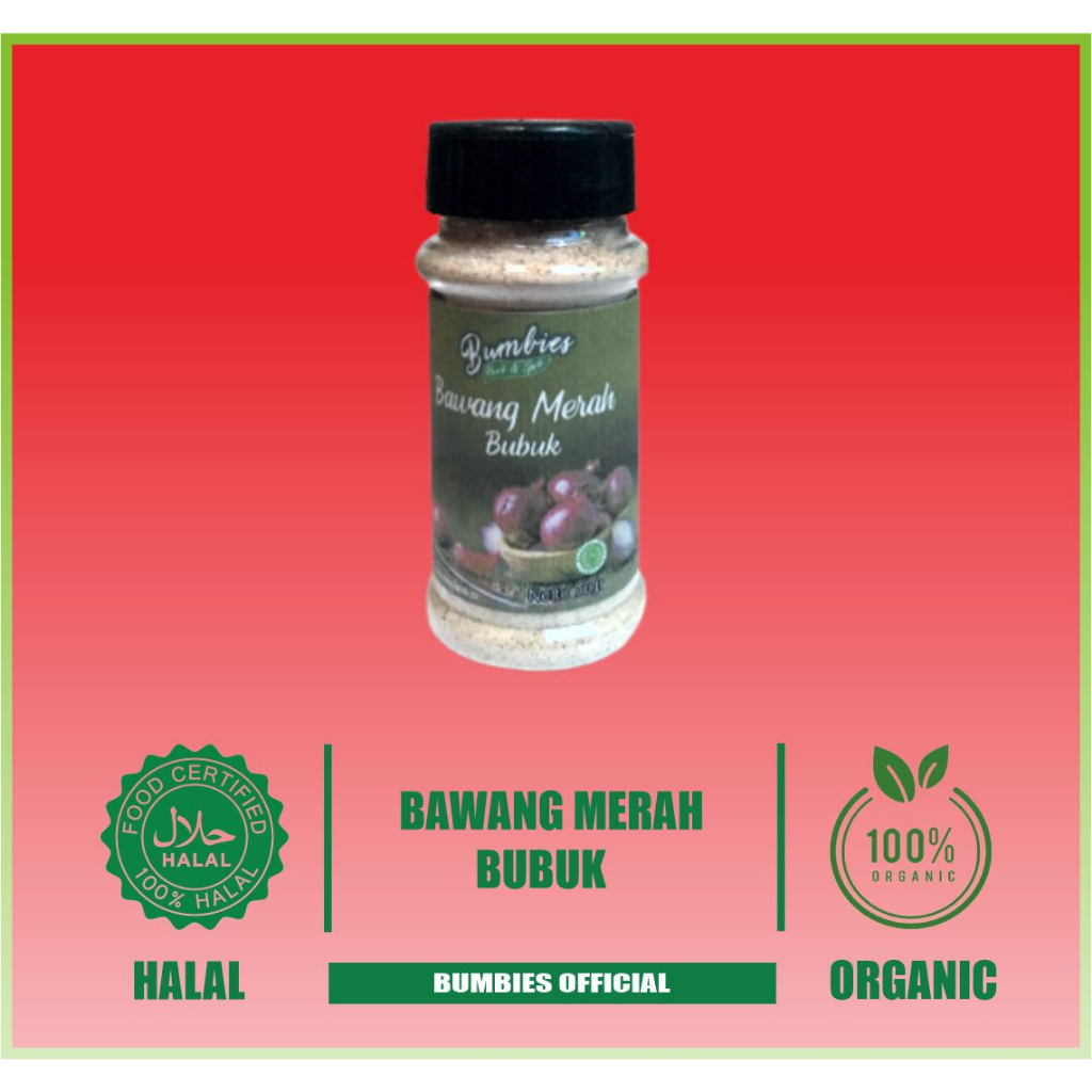 

Bumbies Product Bawang Merah Bubuk 70gram | red onion powder | Penyedap Rempah Rempah | Bumbu Instan Botol