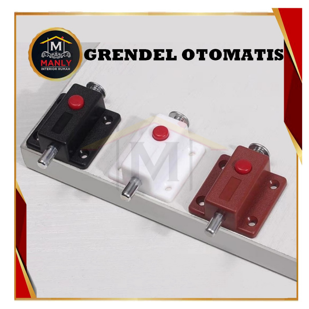 Grendel Tekan / Grendel Pencet / Grendel Pencet Tekan Otomatis Coklat &amp; Hitam