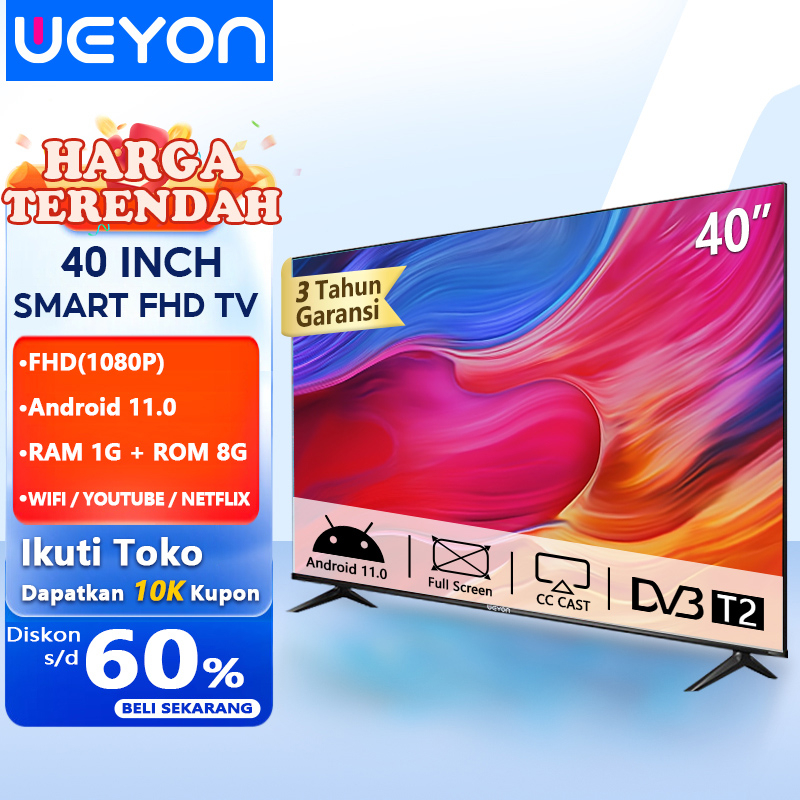 Weyon Sakura Android 32/40/43 inch TV Smart LED FHD TV Digital TV Android 11.0